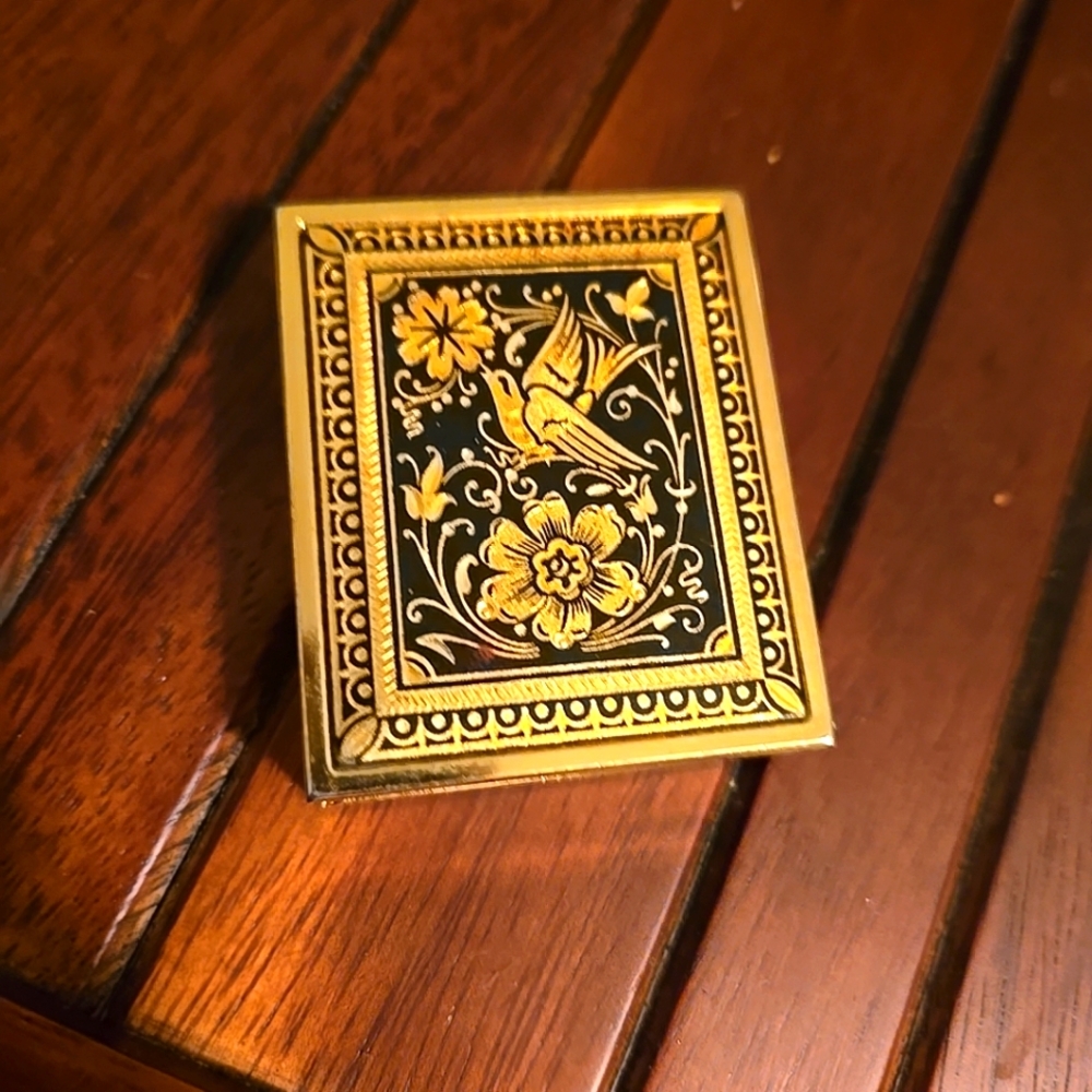 Vintage Damascene Pill Case